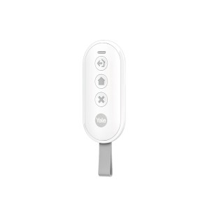 Weiße Yale Smart Alarm Fernbedienung zur Alarmschaltung, kabellos.