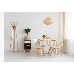 d-c-fix Tischdecke Lulina mit Streifenmuster auf Esstisch, 150x220 cm.