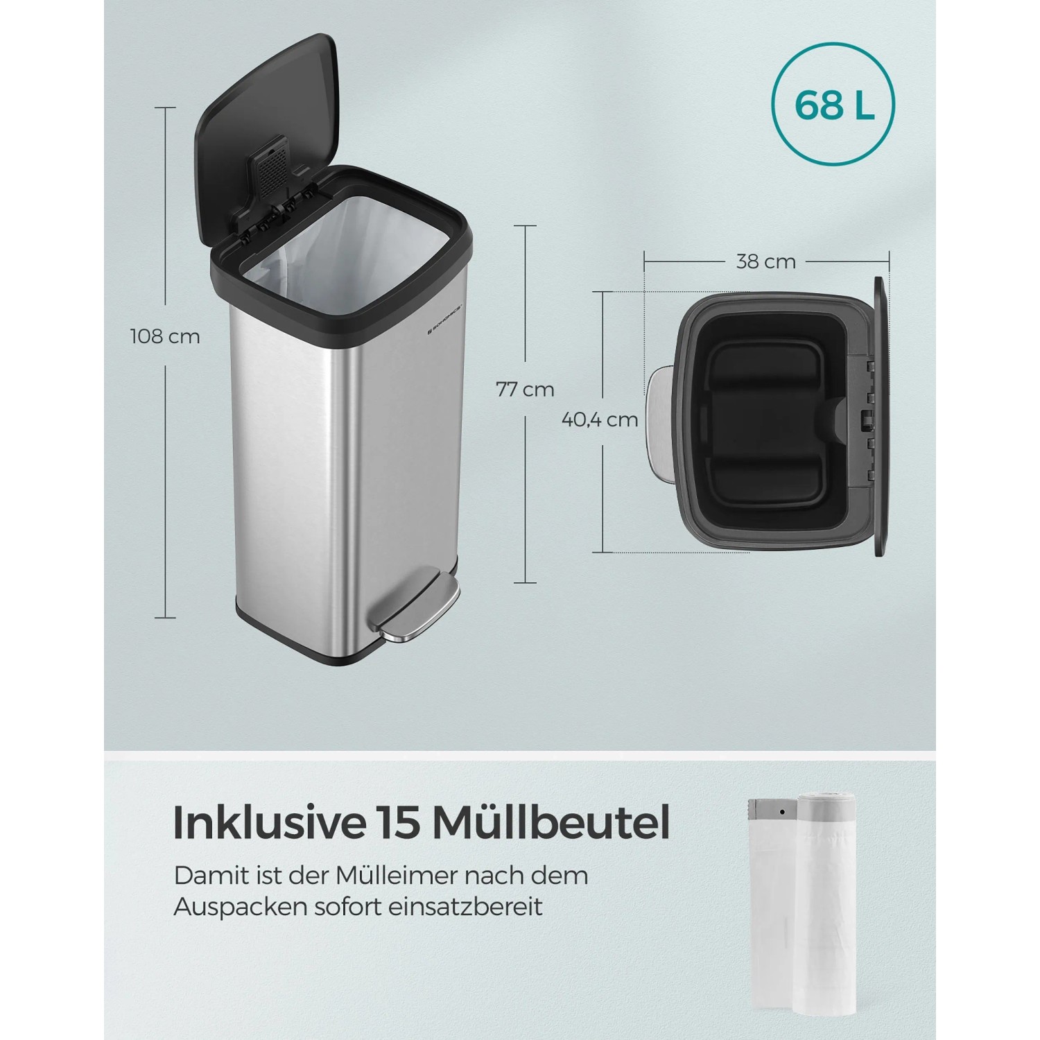 Abfallsammler Kick mit Fußpedal