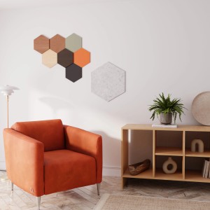 Designpaneel Hexagon Eiche Clear MDF Schwarz 25 cm x 25 cm 3 Stück