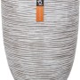 Elfenbeinfarbener Capi Pflanztopf Nature Rib Elegant mit Riffelstruktur, Ø 36 cm.