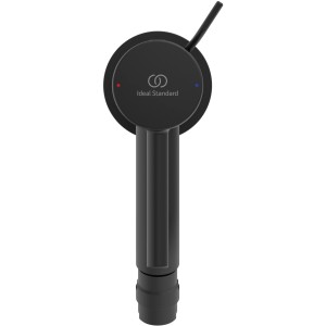 Ideal Standard Ceraline Bidetarmatur in Schwarz matt. Armatur mit Hebel und rundem Design.