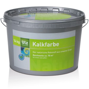 Eimer Kalkfarbe, Weiß, matt, 14 kg. Natürliche, atmungsaktive Wandfarbe für Innen & Außen.