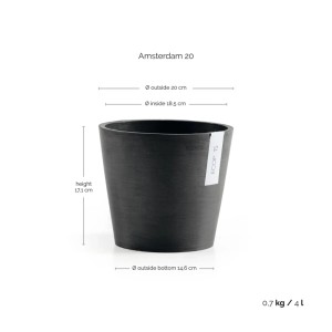 Ecopots Pflanztopf Amsterdam Dunkelgrau 20 cm