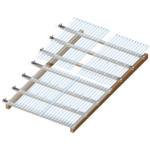 Transparente Polyesterplatten 76/18 Natur als Kunststoffbedachung auf Holzkonstruktion.