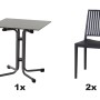 Siena Garden Gartenmöbel Set Lane, 3-teilig, anthrazit: Klapptisch und 2 Stühle für Lounge-Bereich.