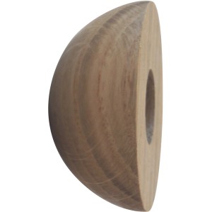 Endkappe aus Eiche, Ø 42 mm, 2er-Set für Handläufe. Holz-Abschlusskappe mit Bohrung.
