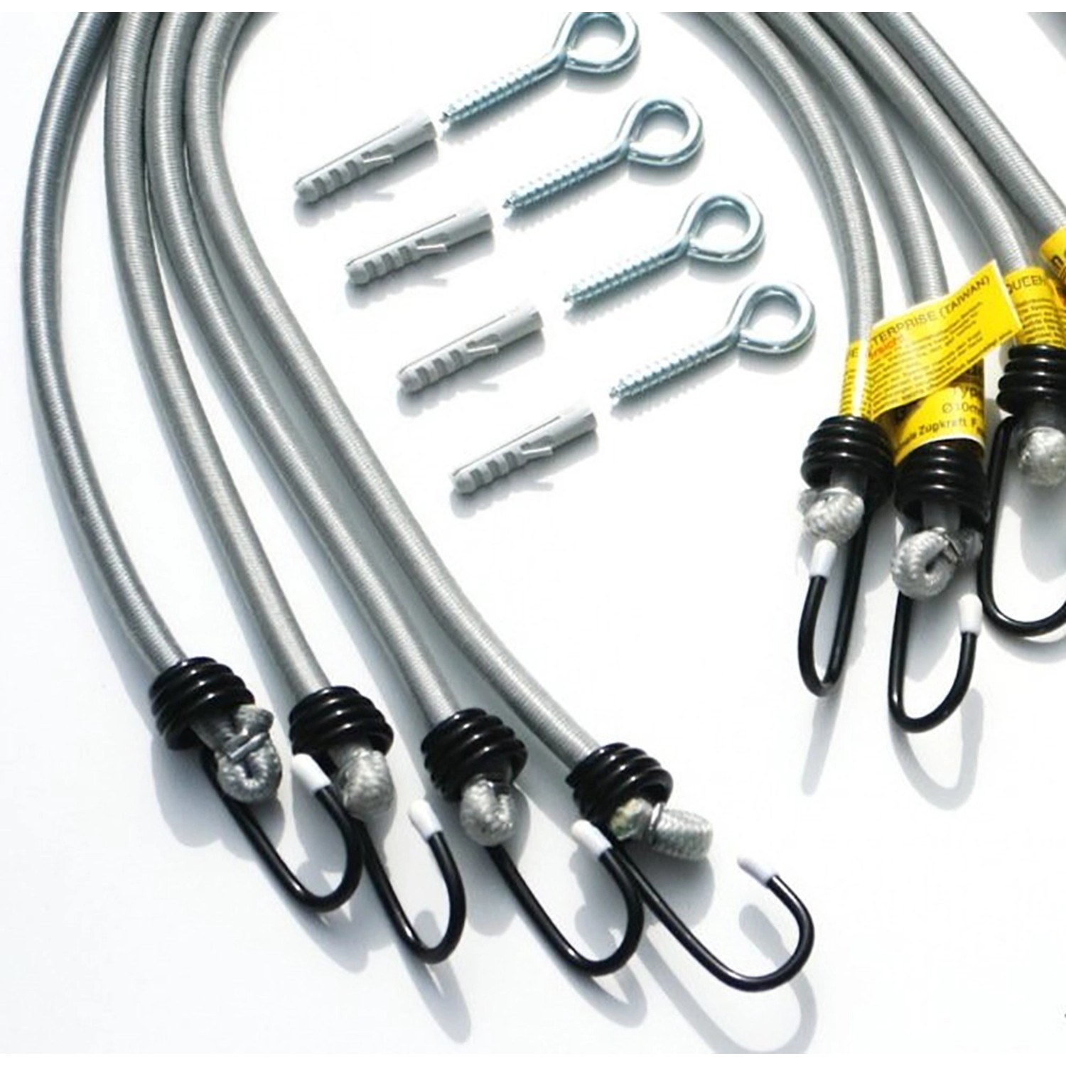 Spanngurte mit Haken und Befestigungsmaterial für Floracord Sonnensegel.