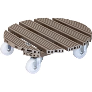 Wagner WPC Pflanzenroller, Ø 38,5 cm, taupe, mit 4 Rollen, für den Innen- und Außenbereich.