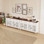 okwish Sideboard mit 4 Türen 2 Schubladen Wohnzimmer 150x90x40cm Weiß_4