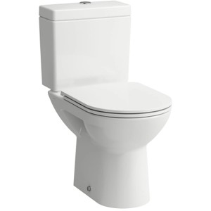 Weißes Laufen Stand-WC Pro mit waagerechtem Abgang, ohne Spülkasten und WC-Sitz.