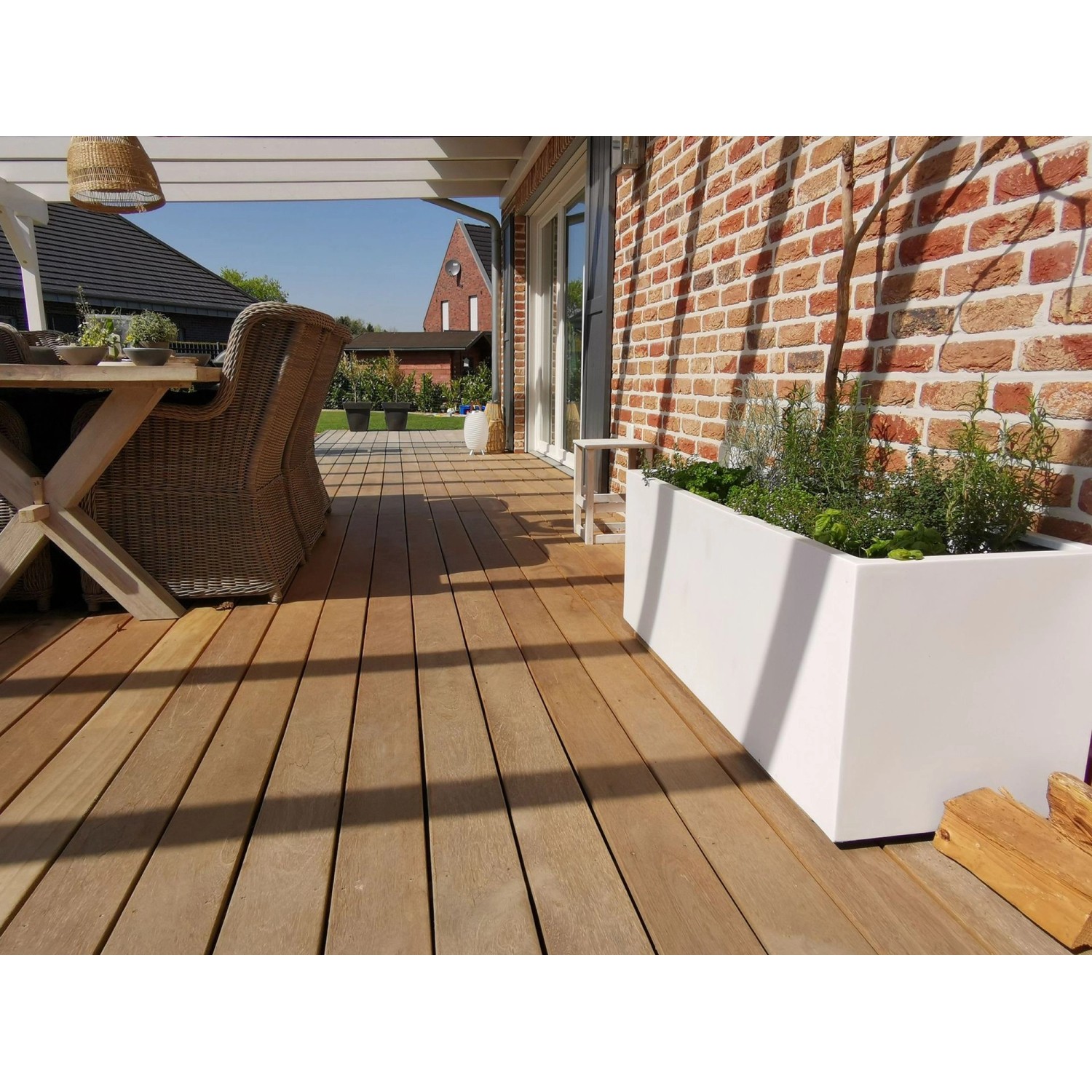 Vivanno Pflanzkübel Maxi 120 cm x 45 cm x 45 cm Weiß kaufen bei OBI