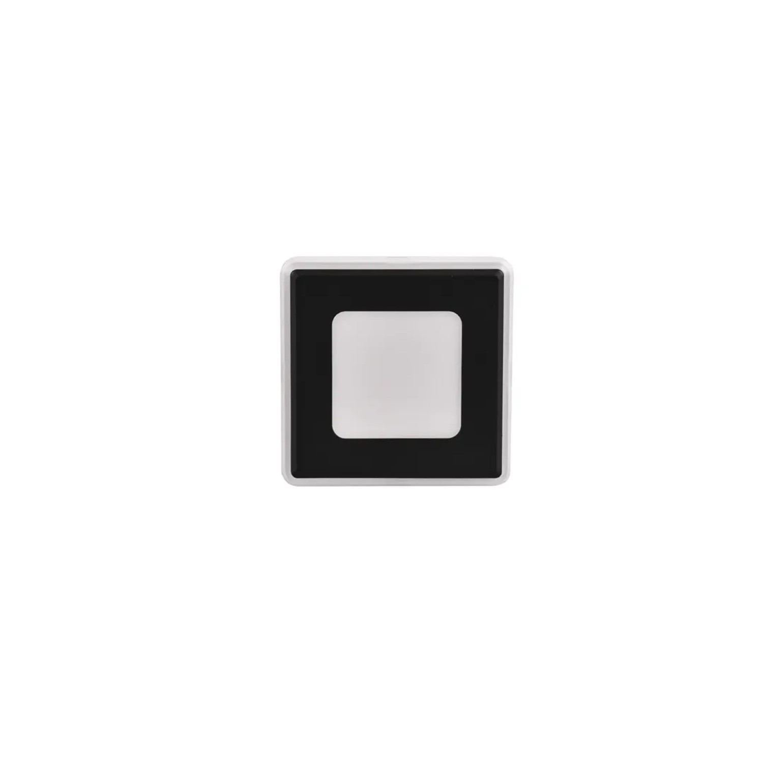Quadratischer, mattschwarzer Trio LED Einbaustrahler Nimbus, 8,5x8,5 cm.