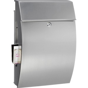 Burg-Wächter Briefkasten Hamburg 3815 aus Edelstahl mit Zeitungsfach.