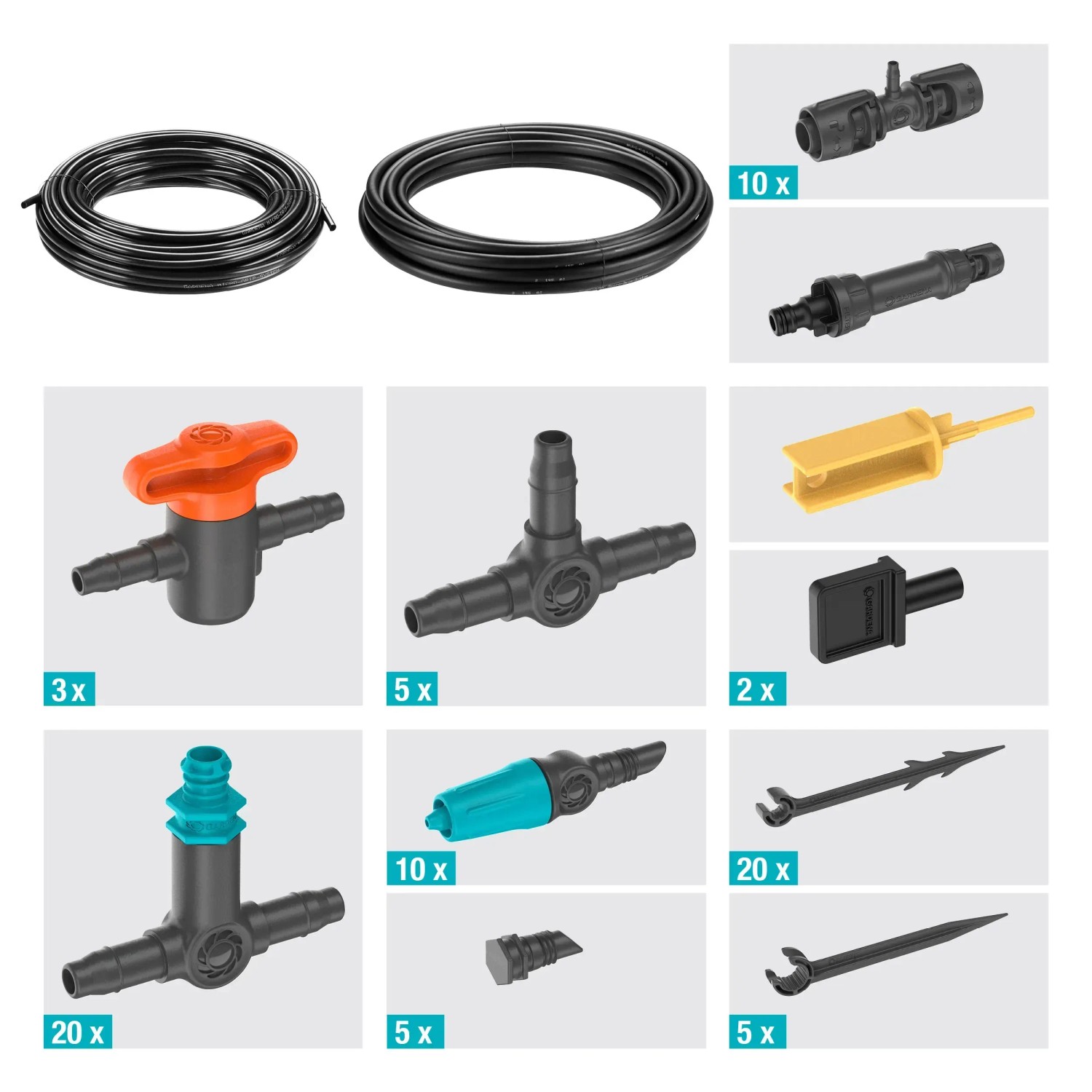 Gardena Micro-Drip-System: Tropfbewässerungs-Set für Terrasse mit Zubehör für 30 Pflanzen.