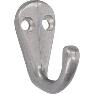 Glänzender, naturfarbener Siro Garderobenhaken 1133 aus Aluminium mit einer Aufhängemöglichkeit.