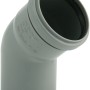 Grauer Marley HT-Bogen 45° DN 110 für Abwasserleitungen im Gebäude.