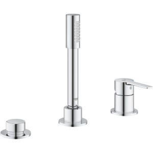 Grohe Lineare 3-Loch Wannenarmatur in Chrom mit Handbrause.