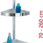 Wenko Teleskop Duschecke Premium mit 3 Ablagen und Haken, silberfarben.