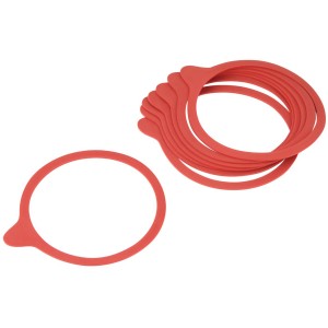Dr. Oetker Einkoch-Gummiringe, 8 rote Ringe aus Naturkautschuk für Küchenhelfer.