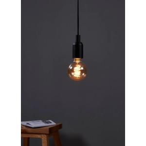 Dimmbares Eglo E27 LED Leuchtmittel in Globeform, 4 W, mit warmweißem Licht und sichtbarem Glühfaden.