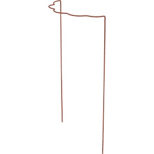 Wellenförmige Peacock Strauchstütze, 100x40 cm, Rostfarben, aus Stahl für optimalen Pflanzenhalt.