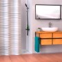 Eisl Textil Duschvorhang White Wave, 180x200 cm, mit Wellenmuster im Badezimmer.