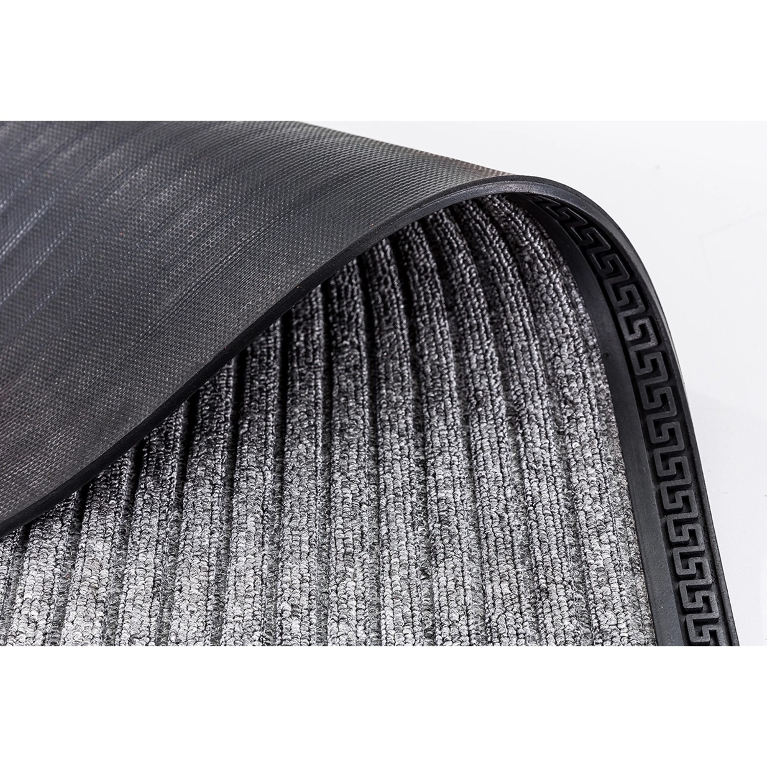 Halbrunde, silberne Astra Türmatte Border Star, 40x70 cm, mit geprägtem Rand.