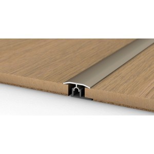 Übergangsprofil Edelstahl matt, 900mm, für Laminat & Parkett. Höhenausgleich bis 6mm.