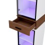 okwish Vitrinenschrank mit LED Beleuchtung Glastüren Wohnzimmer 40x40x200cm Weiß_7