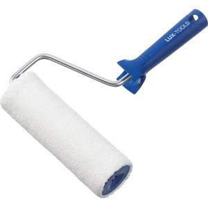 LUX Lasurroller 18 cm Mikrofaser für glatte Flächen, mit blauem Griff.