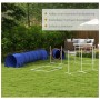 PawHut Hunde Agility Set aus Kunststoff mit blauen Tunneln, Hürden, Sprungreifen und Pausenbox auf Rasen.
