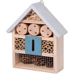 Dobar Insektenhotel ca. 24 cm x 9 cm x 26 cm Blau-Grau FSC®