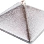 Eckige, silbergraue Gabionen-Haube aus feuerverzinktem Stahl, 32,5x32,5 cm.