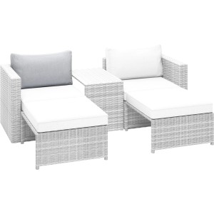 Graues Ersatz-Rückenkissen für Olea Balkonmöbelset. Komfortables Kissen für Balkonmöbel.