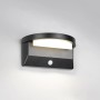 Moderne, schwarze Reality LED Solar-Wandleuchte Moro mit Bewegungsmelder für den Außenbereich.