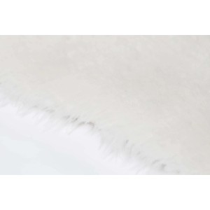 Weißes, rundes Sitzkissen aus Kunstfell (Lambskin) 40x40 cm für Stühle und Bänke.