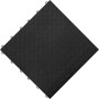 Schwarze Florco Kunststoff-Klickfliese "spot" 40x40 cm mit Punktmuster, geeignet für Innenräume.
