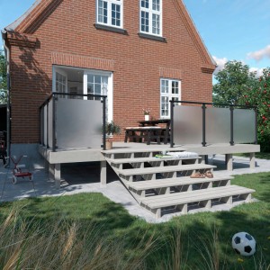 Geländer Pfosten Stahl Schwarz 4,5 cm x 4,5 cm x 103,3 cm