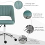 Grüner Vinsetto Bürostuhl mit Samtoptik, Polsterung, Gaslift und Rollen. Ergonomisch, höhenverstellbar, modern.