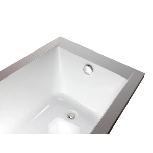 Sanicomfort Badewannenset, 170x75 cm, Rechteck-Badewanne mit Ablauf und Überlauf.