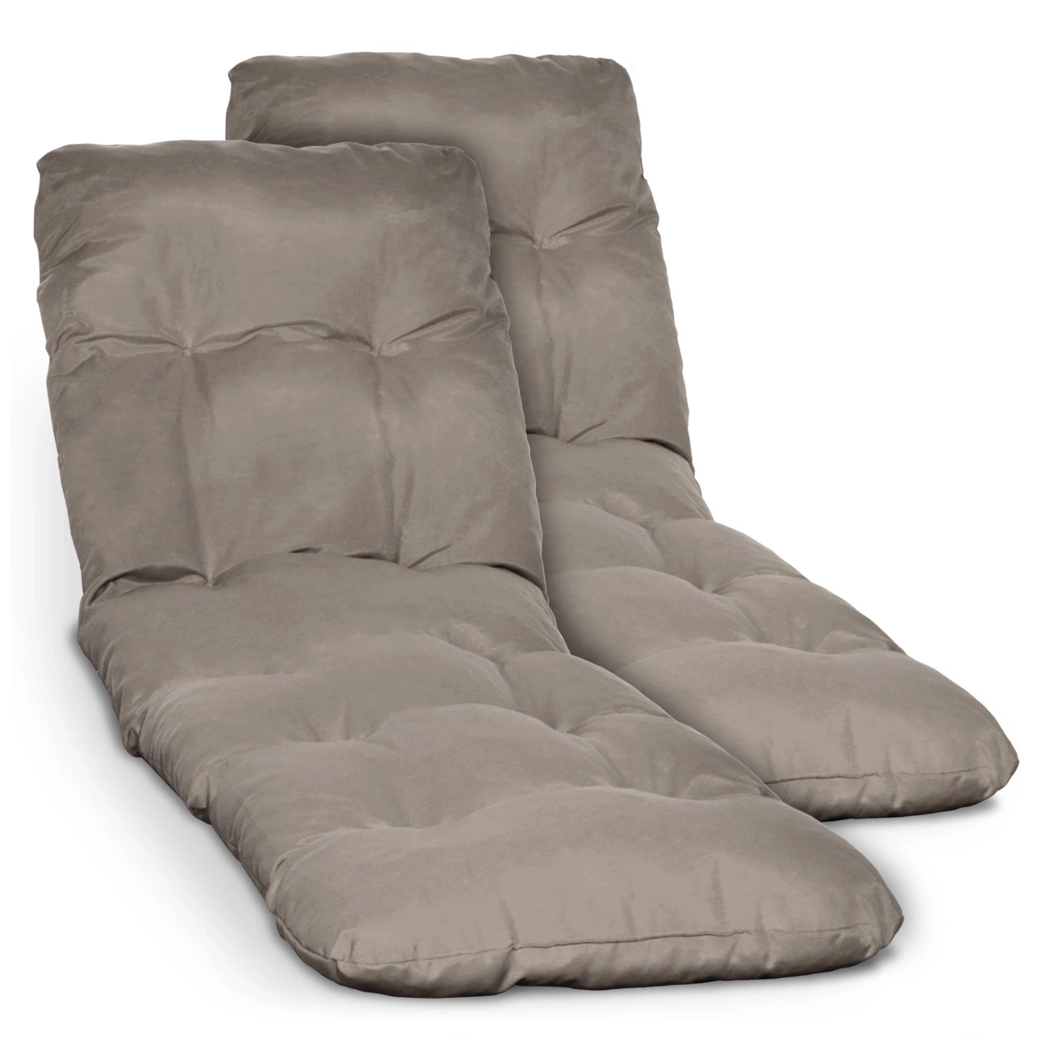 Beautissu 2X Auflage Sonnenliege Deckchair Flair RL 190x60x8 cm Taupe kaufen bei OBI