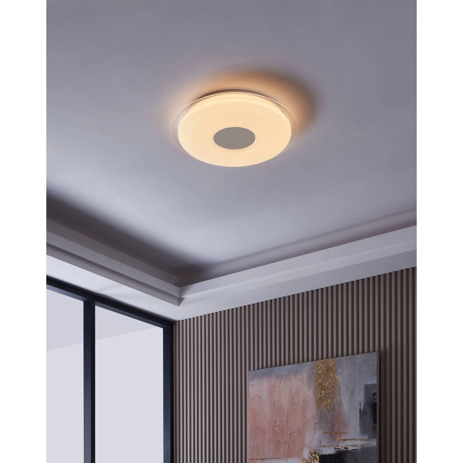 Weiße Eglo LED-Deckenleuchte Lanciano-Z, Ø 56cm, smarte Connect.Z Leuchte für stimmungsvolles Licht.