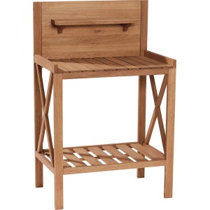Rechteckiger Pflanztisch Chelsea (70x45cm) aus Holz mit Ablageflächen für Garten und Gewächshaus.