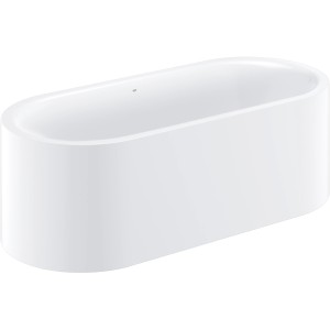 Freistehende, ovale Grohe Essence Badewanne, 180x80 cm, aus Titan-Stahl in Weiß.