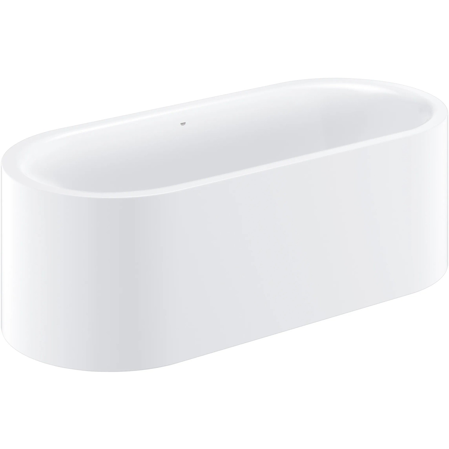 Freistehende, ovale Grohe Essence Badewanne, 180x80 cm, aus Titan-Stahl in Weiß.