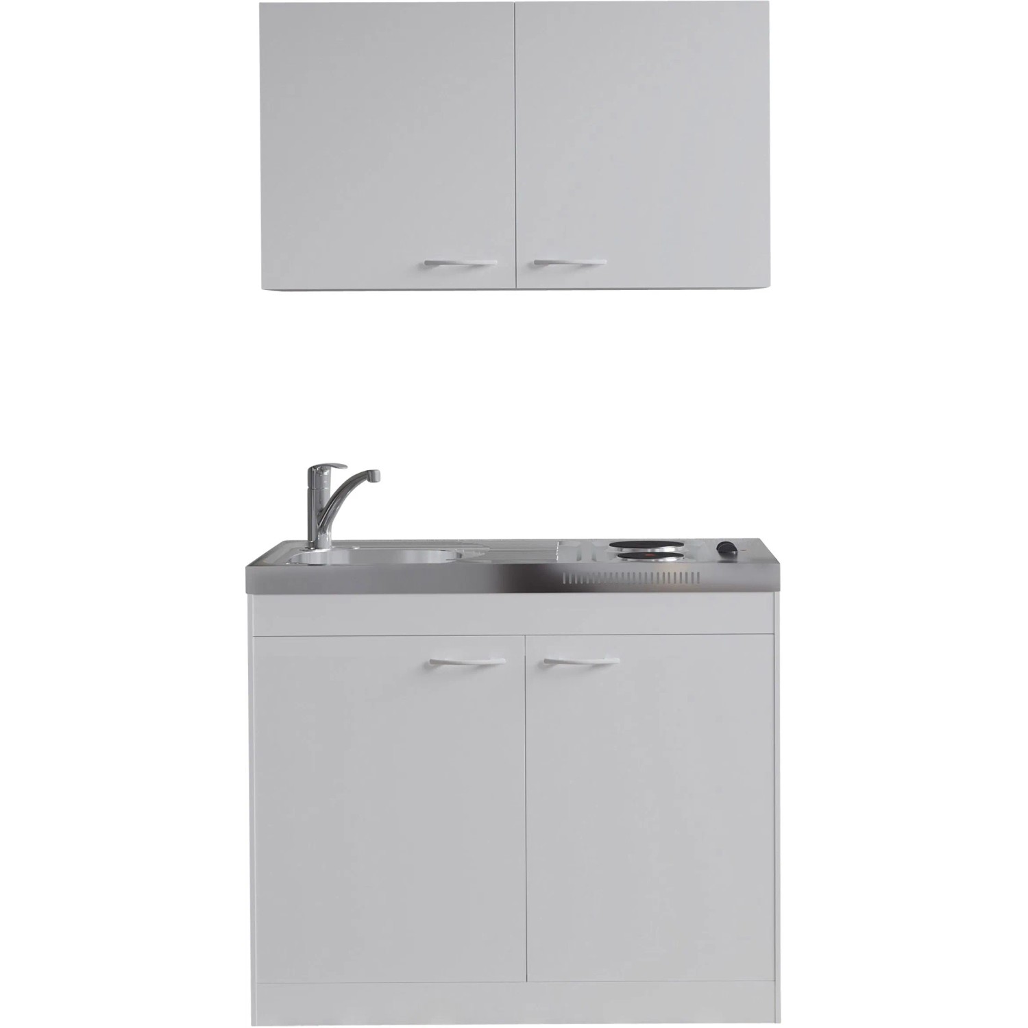 Respekta Miniküche Levin 100 cm, mit Kochmulde + Oberschrank_2