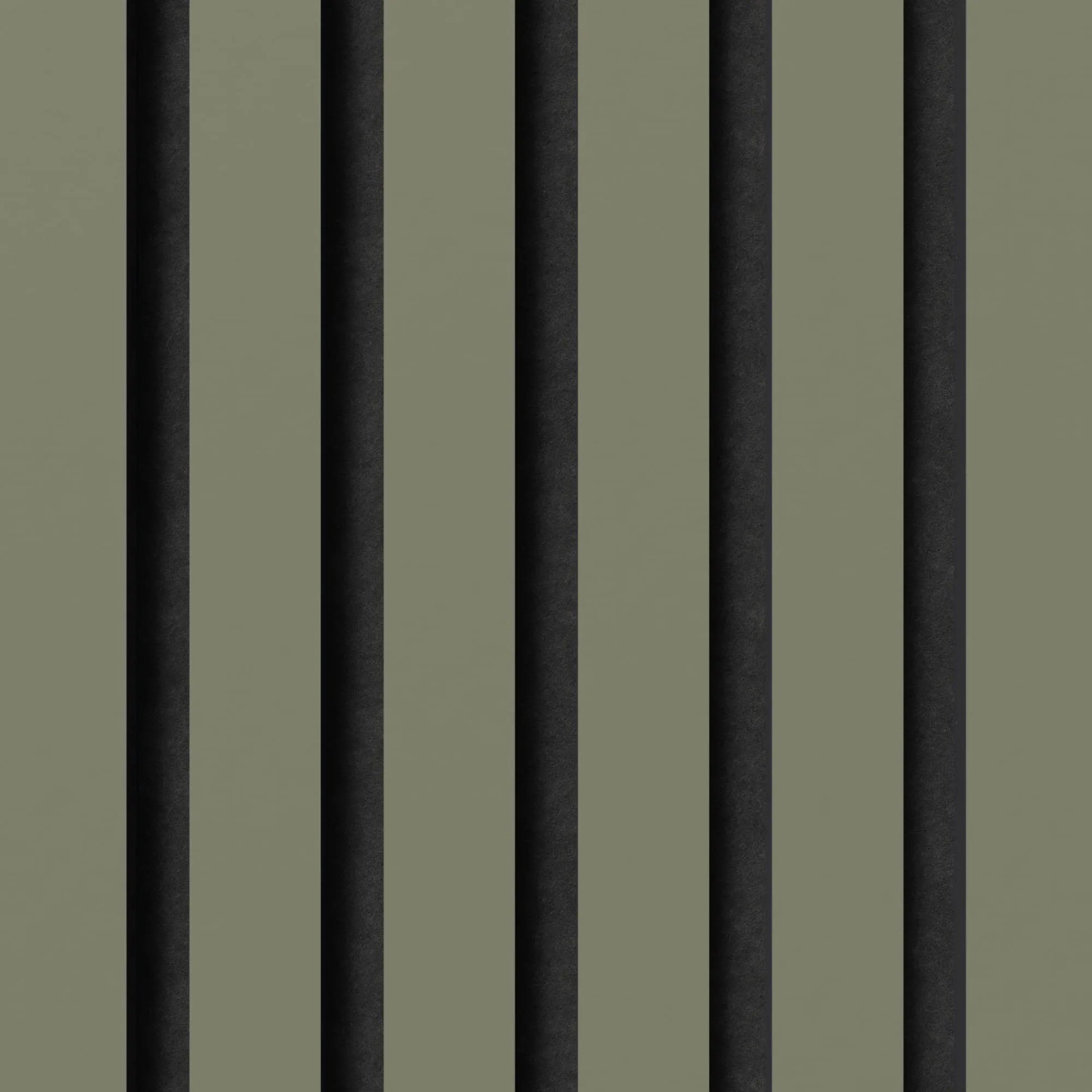 Akustikpaneel Lino Olive, MDF schwarz, Filz schwarz, 32x240cm, 2 Stück. Wandpaneel zur Schallverbesserung.