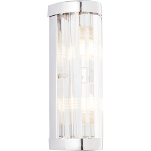 Moderne Brilliant Wandleuchte Lemont Chrom für Bad & Wohnraum, IP44 spritzwassergeschützt.