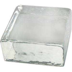 Klarer Fuchs Glasstein Crystal Collection, 10x10x5 cm, glänzend. Lichtdurchlässiger Baustein für Innenräume.